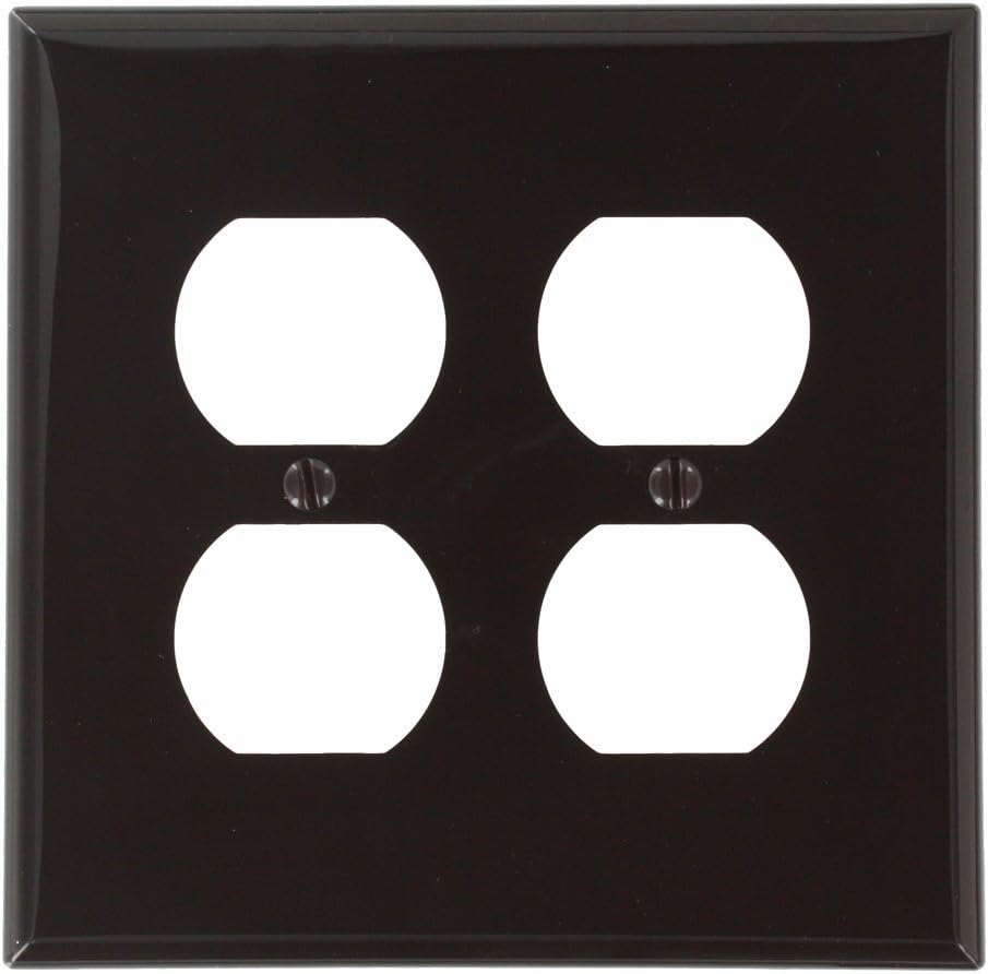 2-Gang Black Nylon Midway Wall Plate