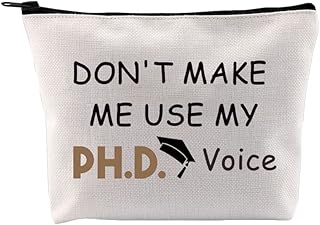 G2TUP PHD Graduation Gifts Phd Cosmetic Bag Don’t Make Me Use My PHD Voice Ph.D. Students Makeup (PHD Voice)