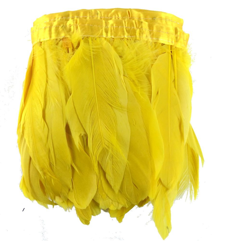 SowderDuck Goose Feather Trim Fringe 2 Yards(Golden Yellow)