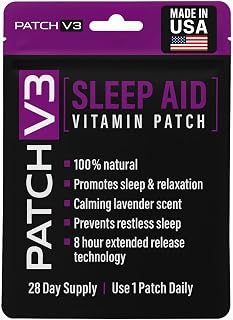 Melatonin Sleep Patches - Sleep Aid Vitiman Patches Calming Lavender with Magnesium, Valerian Root Supplement - Natural Vegan Formula