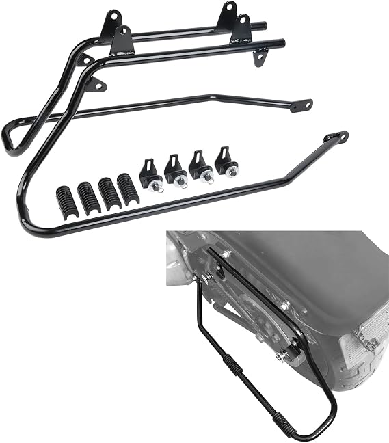 TCT-MOTORPARTS Conversion Brackets Saddlebag Support Guard Fit for Harley Heritage Springer Softail Fatboy FLSTF FLSTS 1984-2017 Bad Boy FXSTSB EFI FLSTFI Black