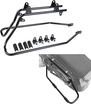 TCT-MOTORPARTS Conversion Brackets Saddlebag Support Guard Fit for Harley Heritage Springer Softail Fatboy FLSTF FLSTS 1984-2017 Bad Boy FXSTSB EFI FLSTFI Black