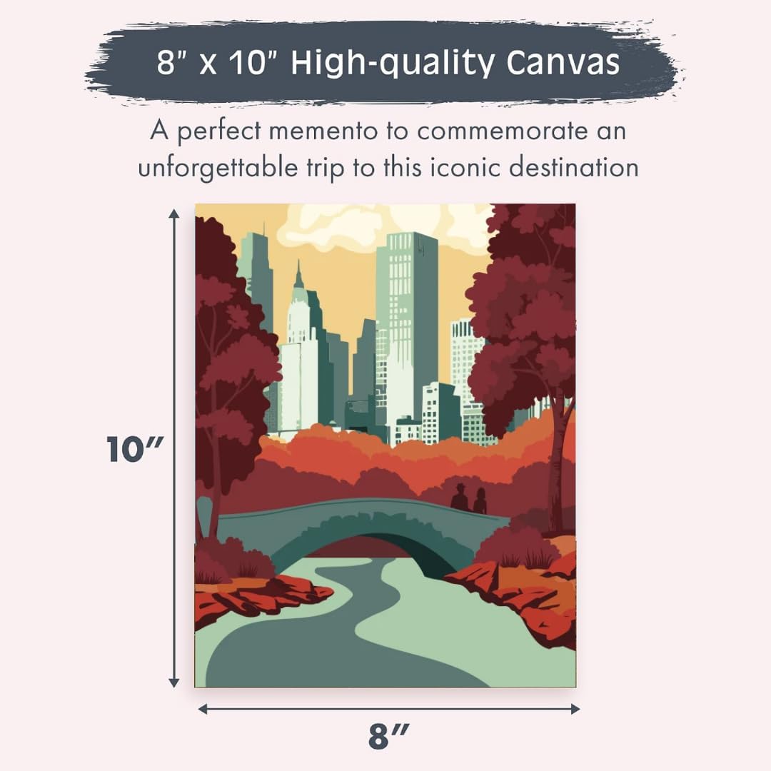 Pink Picasso Central Park Fall in Love Paint by Numbers Kit, 8 x 10 in image 4