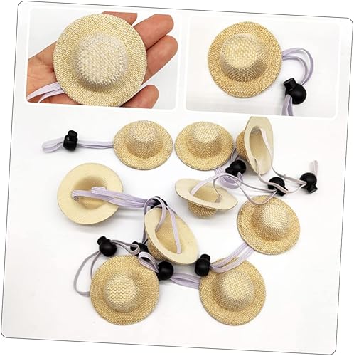 Miniatura 5 de ABOOFAN Sombrero de paja para mascotas, sombrero de paja para playa, sombrero de cumpleaños para gato, traje hawaiano, sombrero para mascotas,