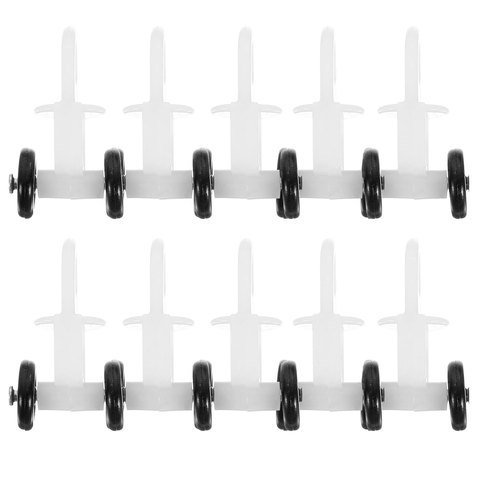 Curtain Glider Hooks, 10PCS Ceiling Curtain Track Pulleys Sturdy Plastic Gliders Smooth Sliding