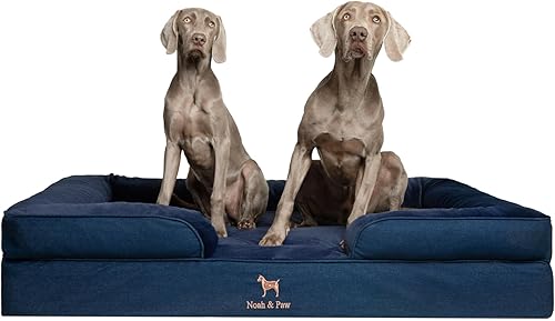 Miniatura 12 de NOAH & PAW Cama grande para perro, 35 x 25 x 11 pulgadas, camas ortopédicas para perros, espuma viscoelástica con cáscara de huevo con gel Negro