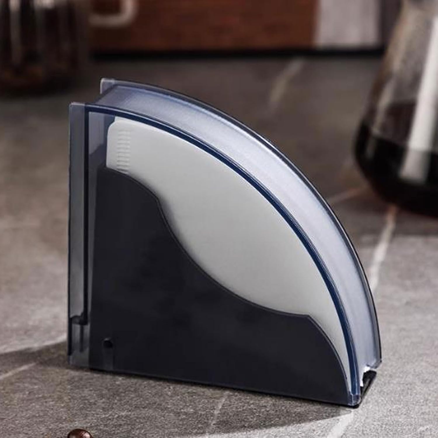 Coffee Filter Holder Coffee Filter Paper Holder Storage Box, Coffee Filter Paper Dispenser Rack with Dustproof Cover for V60 V01 and Cone Coffee Filters Coffee Paper Storage Rack
