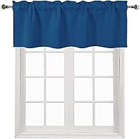 Vista 37 de DWCN Cenefa opaca para cocina, con bolsillo para barra, cortinas para ventana, sala de estar/sótano, 52 x 18 pulgadas de largo, 1 panel, azul oscuro