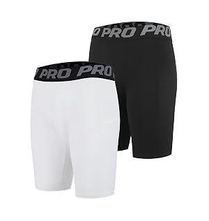 DANI CHINS Mens Athletic Compression Shorts Sports Running Workout Gym Underwear Boxer Shorts with Pockets