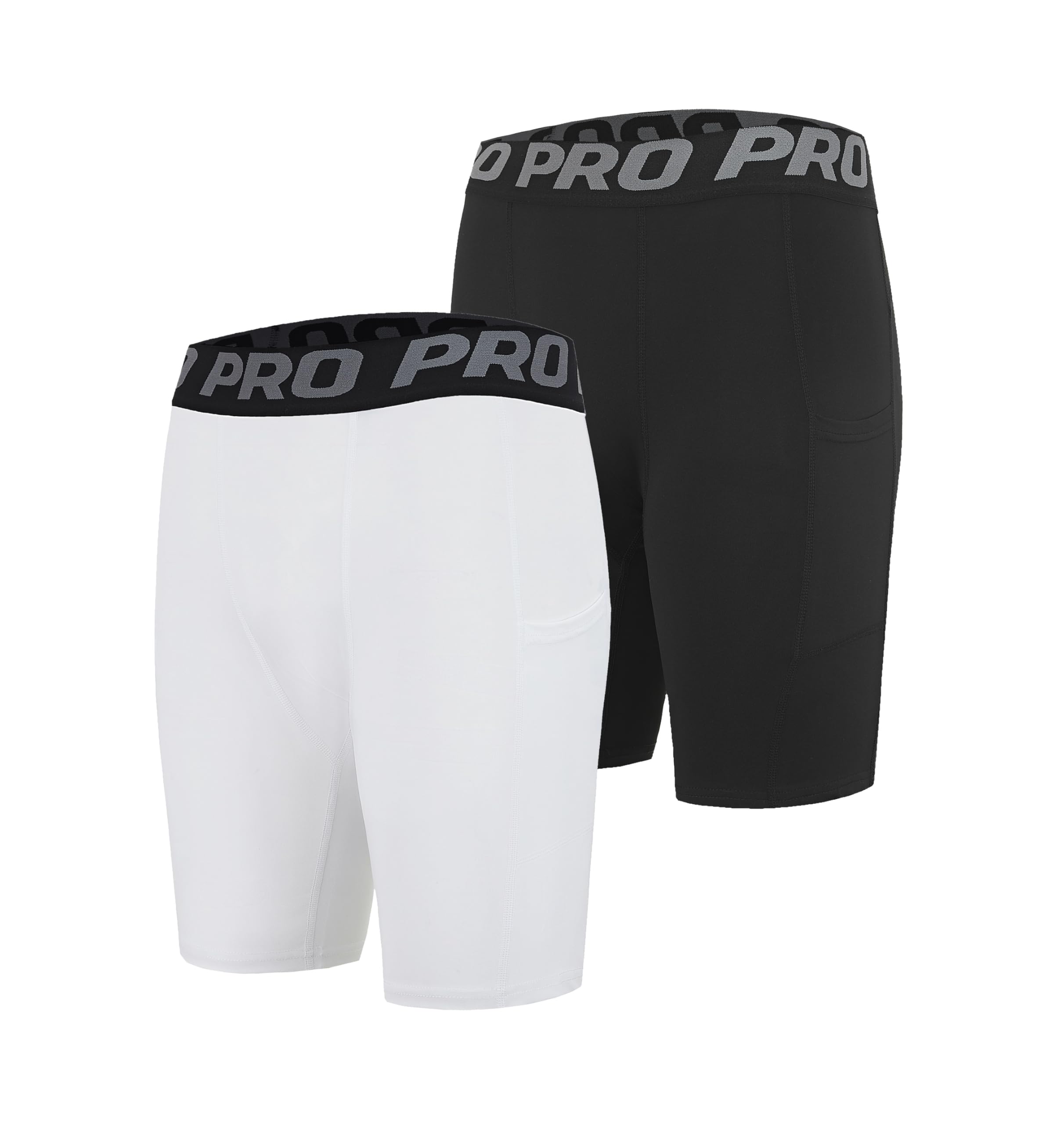 DANI CHINS Mens Athletic Compression Shorts Sports Running Workout Gym Underwear Boxer Shorts with Pockets