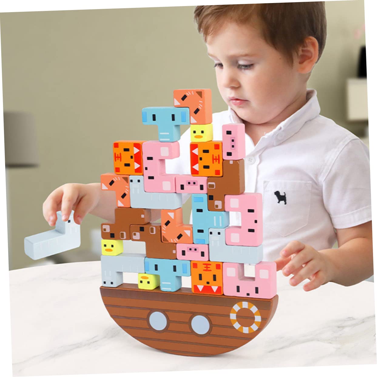 Milisten Set di Blocchi Impilabili in Materiale Sintetico per Bambini, Gioco Educativo Creativo Che Sviluppa la Pazienza e Stimola Lo Sviluppo Intellettuale