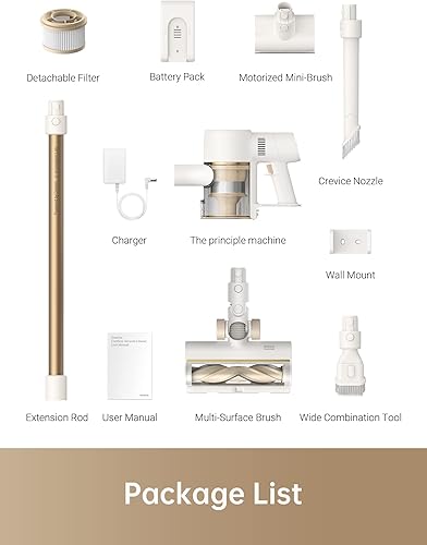 Miniatura 8 de DREAME Aspiradora inalámbrica para el hogar, potente succión de 120 AW con cepillo antienredos, faros LED, filtración de cinco capas, hasta 60