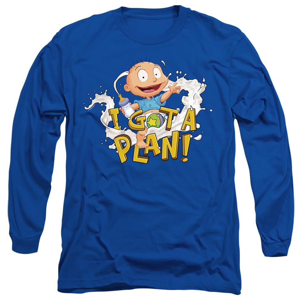 Rugrats Tommy Pickles Has A Plan Unisex Long Sleeve T Shirt, Royal, Medium