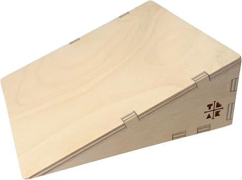 ضبط خشب الساج x جلسة ركل منحدر لوح الأصابع الخشبي - 6 x 5.75 x 1.25 بوصة، عائق لوح الأصابع بسطح أملس، مصنوع يدويًا في روتشستر نيويورك