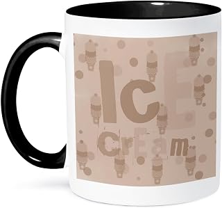 3dRose Ice Cream 11oz Two-Tone Black Mug