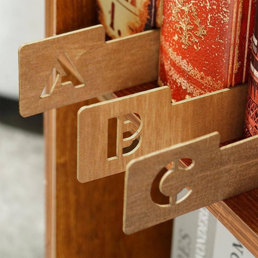 26 Pièces Séparateur de Disque Vinyle en Bois, Intercalaires Alphabétiques A-Z en Bois Séparateurs Alphabétiques en Vinyl, Guide de Rangement Pour Disques Vinyles, Album, CD, DVD, Livre 35*4cm