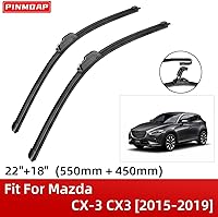Vista 2 de 2 limpiaparabrisas delantero de 22 pulgadas y 18 pulgadas de repuesto para Mazda CX-3 CX3 2015-2019, limpiaparabrisas de equipo original, que cumple