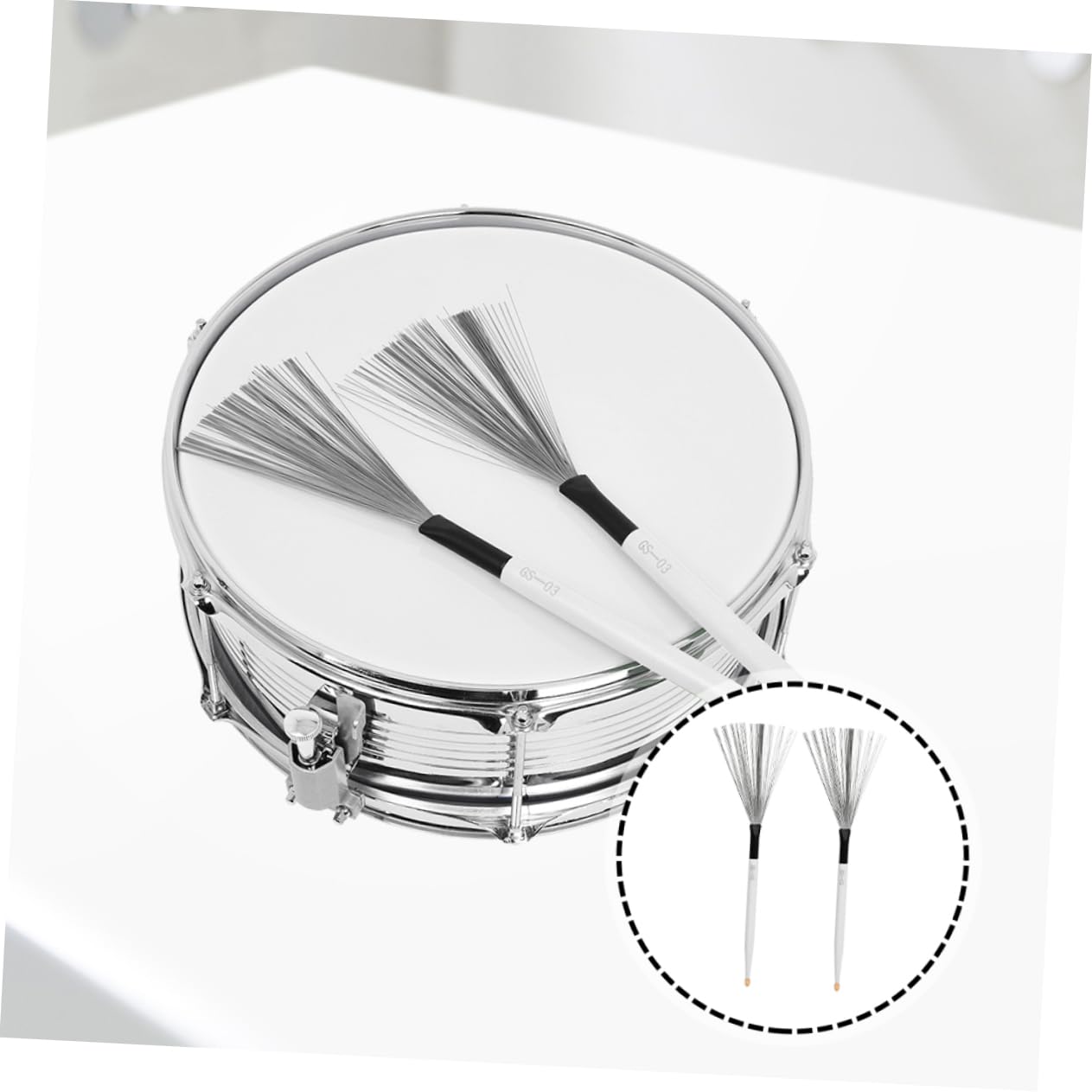 VICASKY 3paia Bacchette Per Batteria Con Manico Antiscivolo Spazzole Retrattili Per Strumenti Percussione Per Insegnanti Giovani Musicisti e Gruppi Musicali