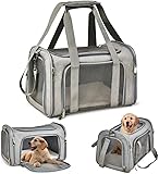 Bolsa De Transporte Pet 44x32x30cm Cinza para Viagens Avião Cabine Carro Cães E Gatos