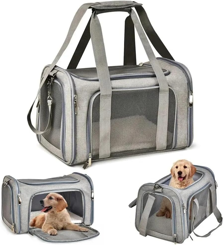 Bolsa De Transporte Passeio Pet 40x26x25 Viagem Avião Carro Cão Gato