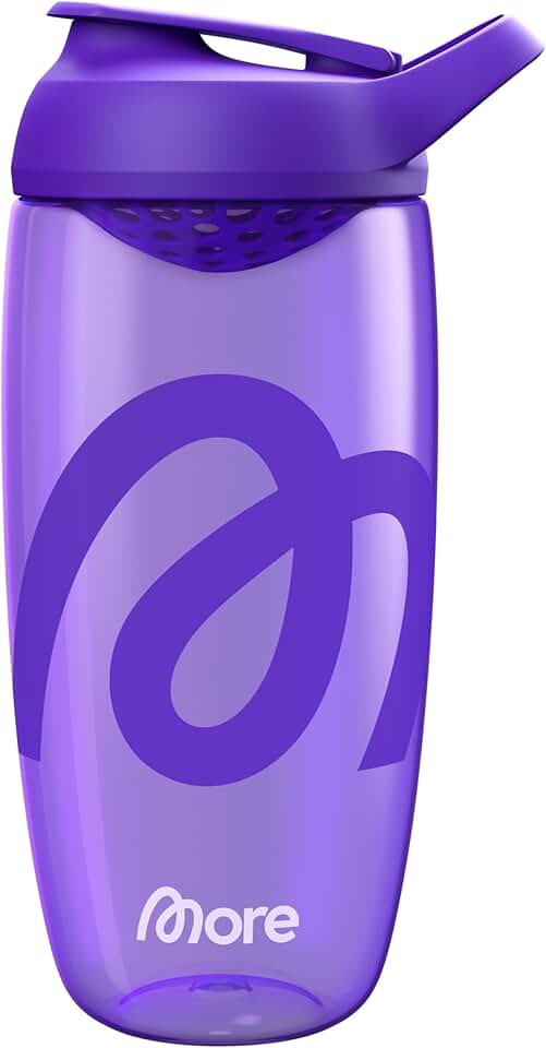 MORE Premium Shaker, 700 ml, Lila, integriertes Mischsieb & Trageschlaufe, geräuschlos, mit hochwert