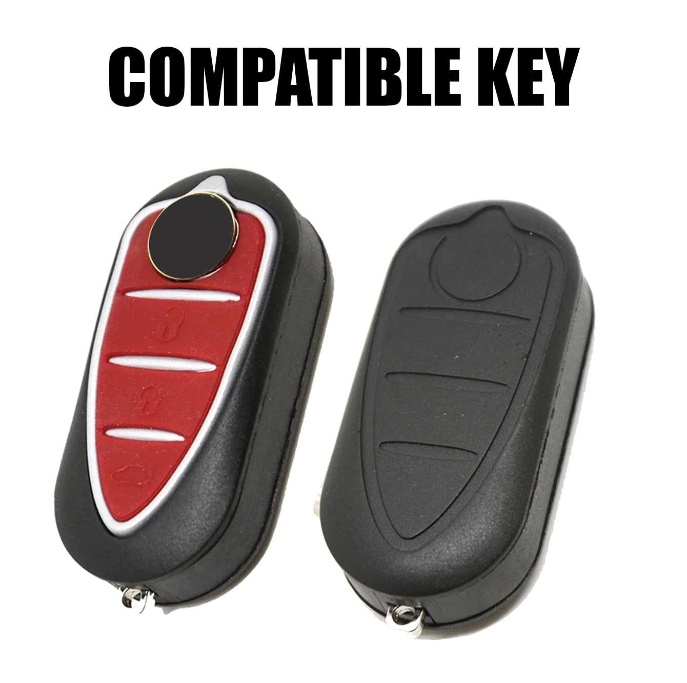 SALPIE Silicone Car Key Cover Compatible with Alfa Romeo, Car Key Protective Cover Cover for Key Type (Blue) - Image 2