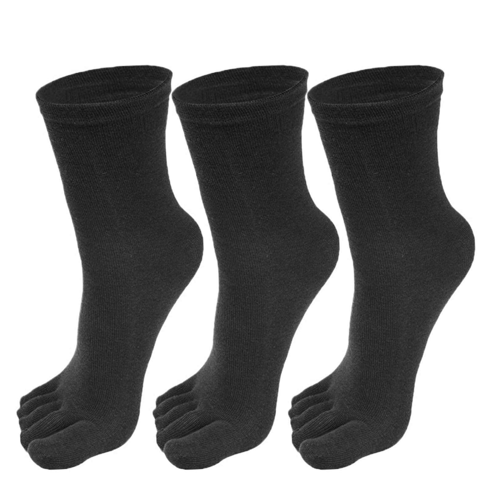 ITRHJTGP Finger Socks 3pairs Five Finger Socks Men Breathable Sports Five-toe Long Casual Middle for Fitness(Dark gray-3pairs)