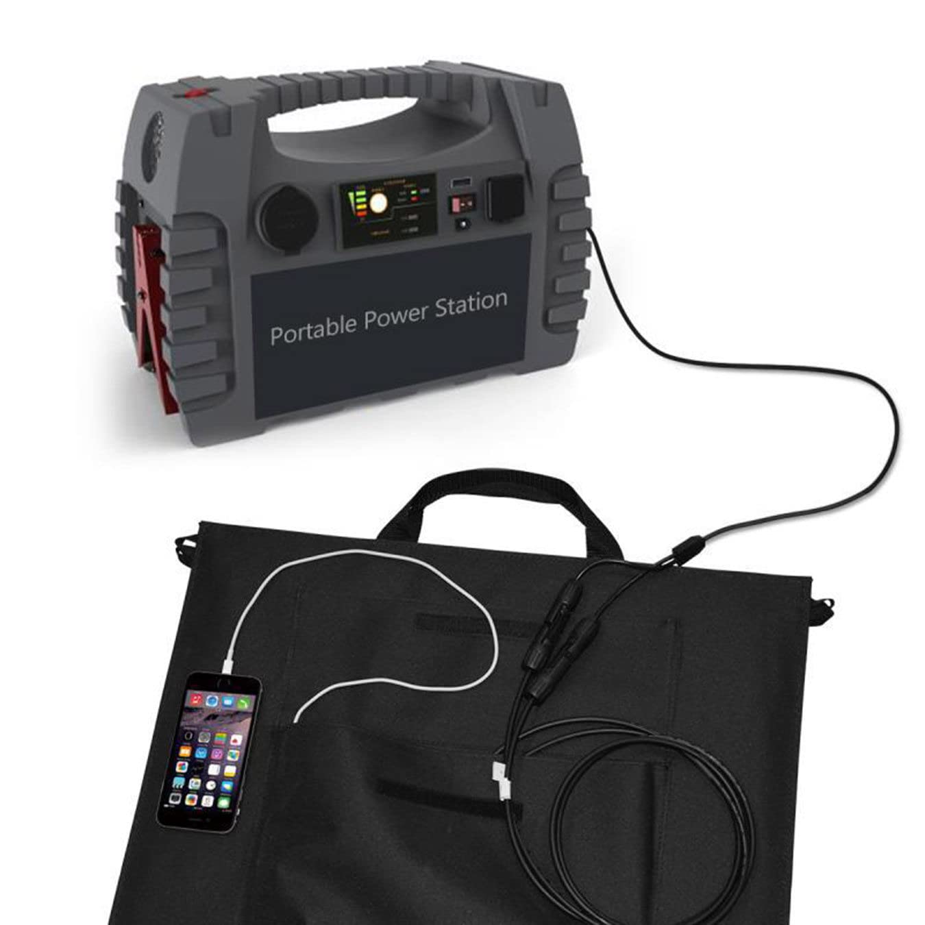 Pannello Solare Pieghevole Portatile 200w 18v, Pannello Solare Monocristallino Flessibile Con Controller, Sis-tema Solare a Moduli Fotovoltaici Per Giardino Esterno Balcone Caravan Campeggio