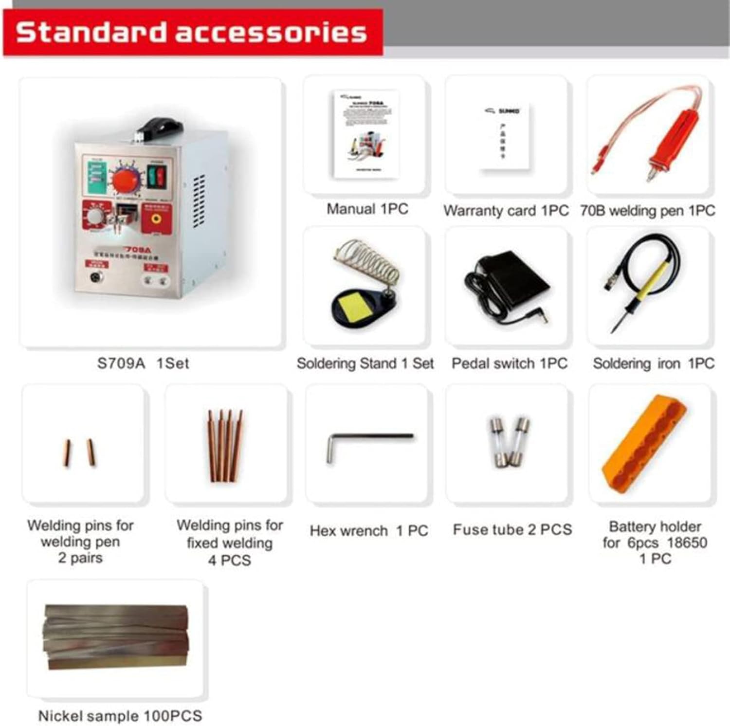 709a 220v Spot Welder,Spot Welder Pulse Spot Welder Portable Battery Welding Equipment for 18650 Lithium Battery Pack Building Battery Welding of 0.3mm Nickel Strip
