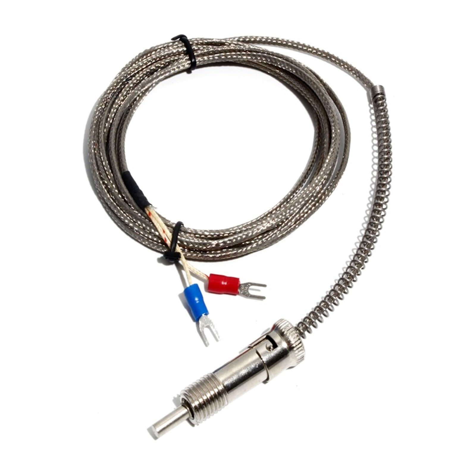 Stainless Steel Temperature Sensor Thermocouple Type K/J/E with Bayonet Compression Spring 1M/2M/3M/4M/5M(E Type,Cable 5M)