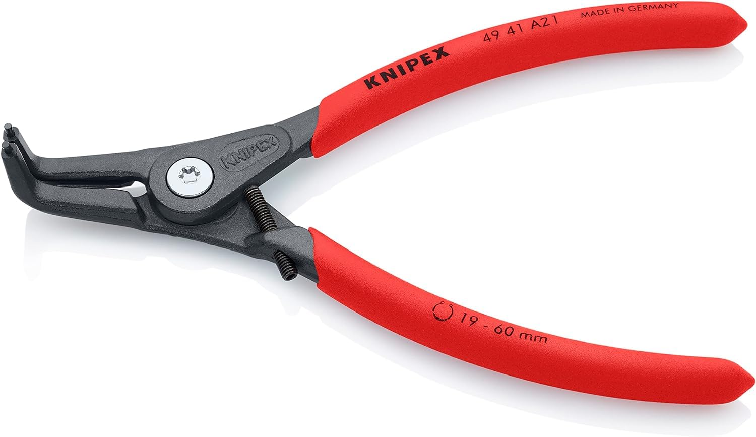 KNIPEX Pinza di precisione per anelli di sicurezza per anelli di, 49 41 A21 | sicurezza esterni su alberi rivestiti in resina