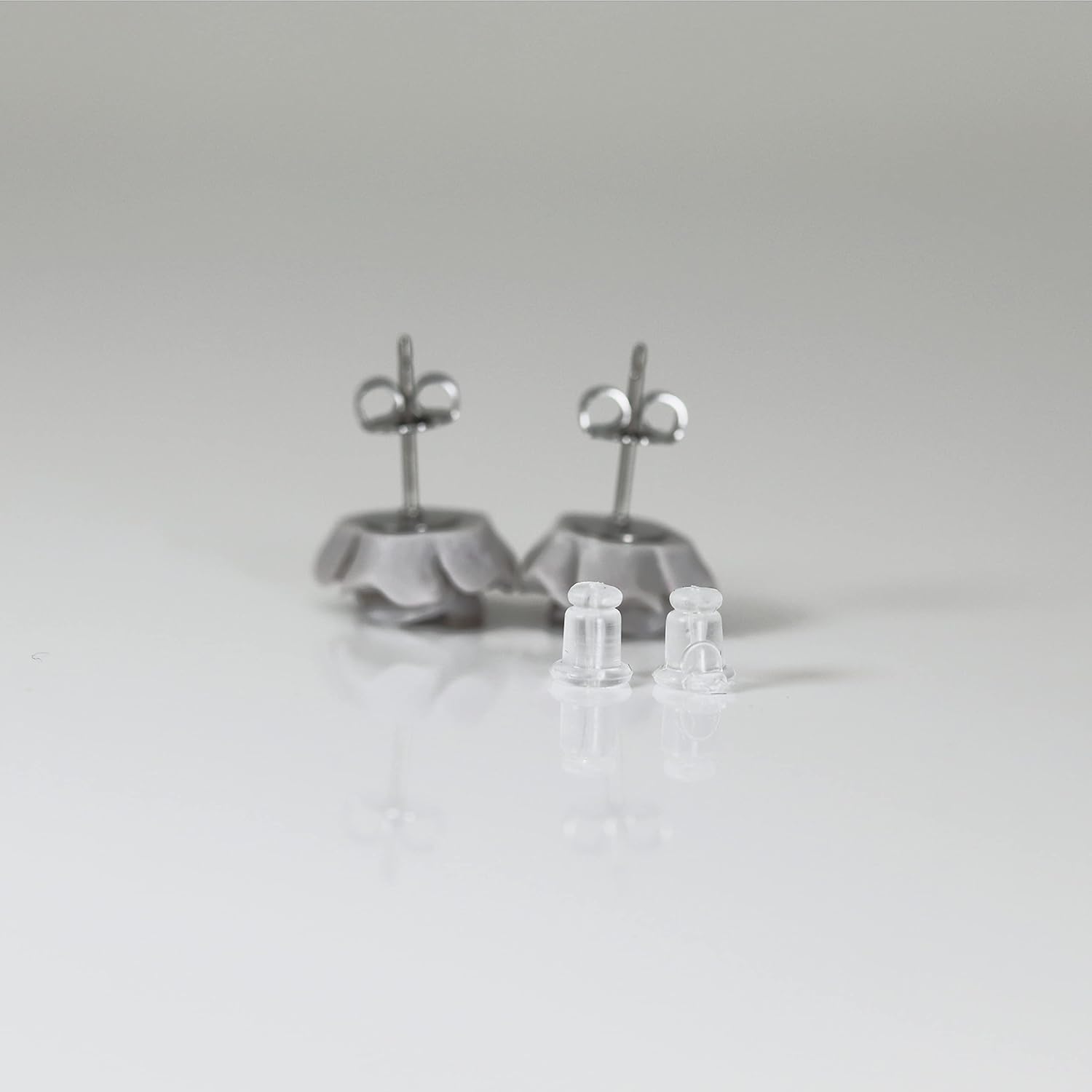 Titanium Post Rose Earrings Hypoallergenic 13mm - Image 2