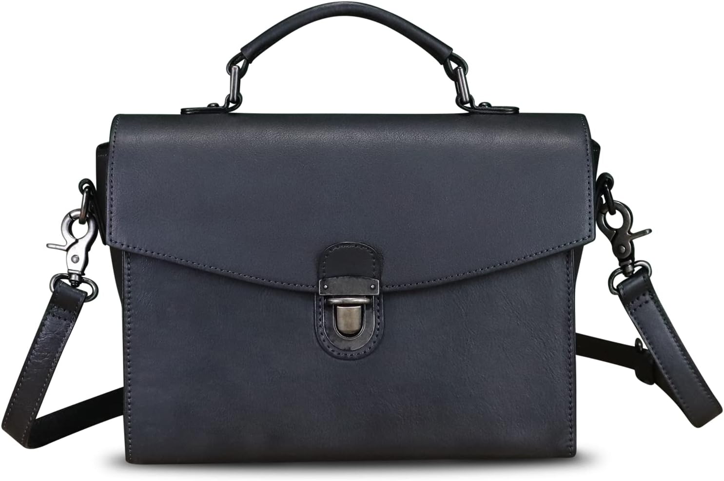 Genuine Leather Satchel Purse for Women Vintage Handmade Top Handle Handbag Retro Designer Crossbody Bags