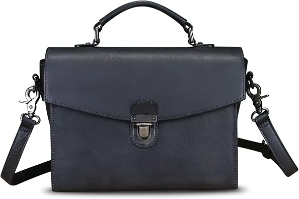 Genuine Leather Satchel Purse for Women Vintage Handmade Top Handle Handbag Retro Designer Crossbody Bags
