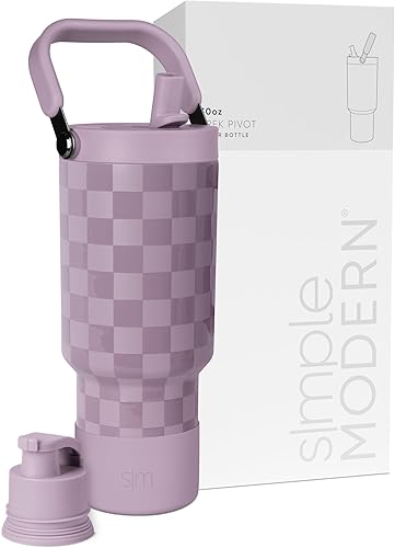 Miniatura 50 de Simple Modern Trek Pivot | Vaso con tapa abatible y popote de 30oz con asa | Botella de agua y bota | Popotes y tapas de chupito intercambiables |