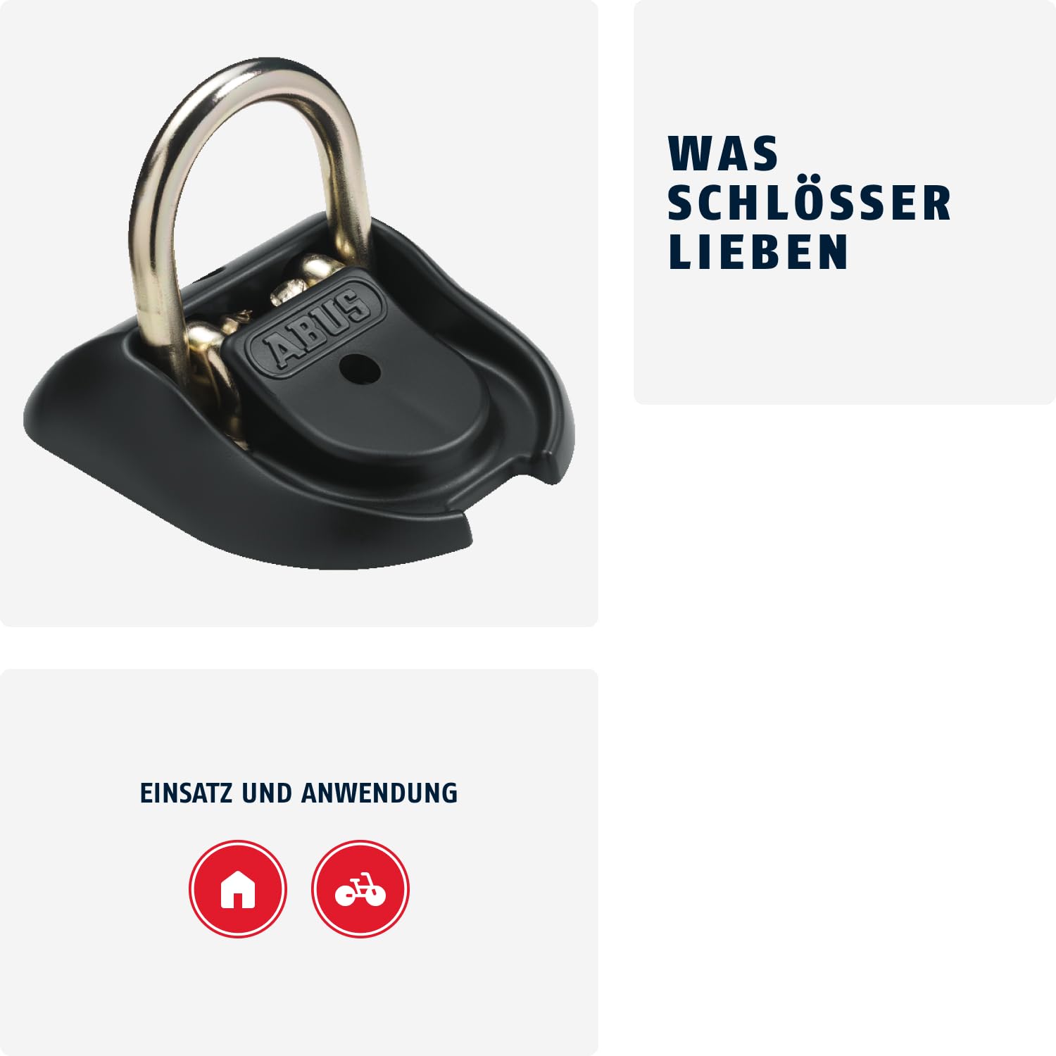 ABUS Wand- und Bodenanker Granit WBA 100 - Diebstahlsicherung für Fahrrad und Motorrad - Befestigungsanker aus Spezialstahl Sicherheitslevel 20, Schwarz