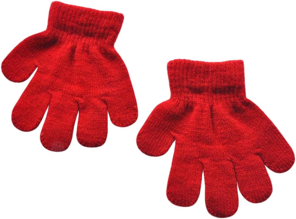 Toddler Boys and Girls Winter Knitted Writing Gloves, 1-3 Years Old