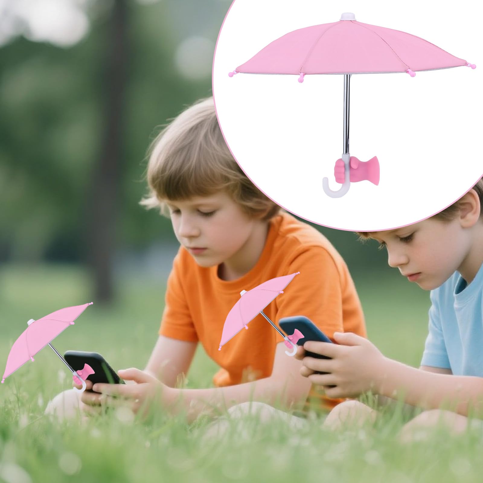 lasuroa Parasol na Telefon Komórkowy, Miniaturowy Parasol Przeciwsłoneczny Telefon z Uchwytem Przyssawkę Przenośna Osłona Przeciwsłoneczna do Zewnętrznych Urządzeń z Ekranem Telefonu Komórkowego