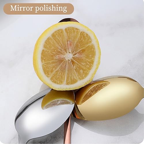 Miniatura 2 de Juego de cubiertos dorados  Juego de utensilios portátiles de acero inoxidable con funda, juego de cubiertos reutilizables para acampar y viajar, 7