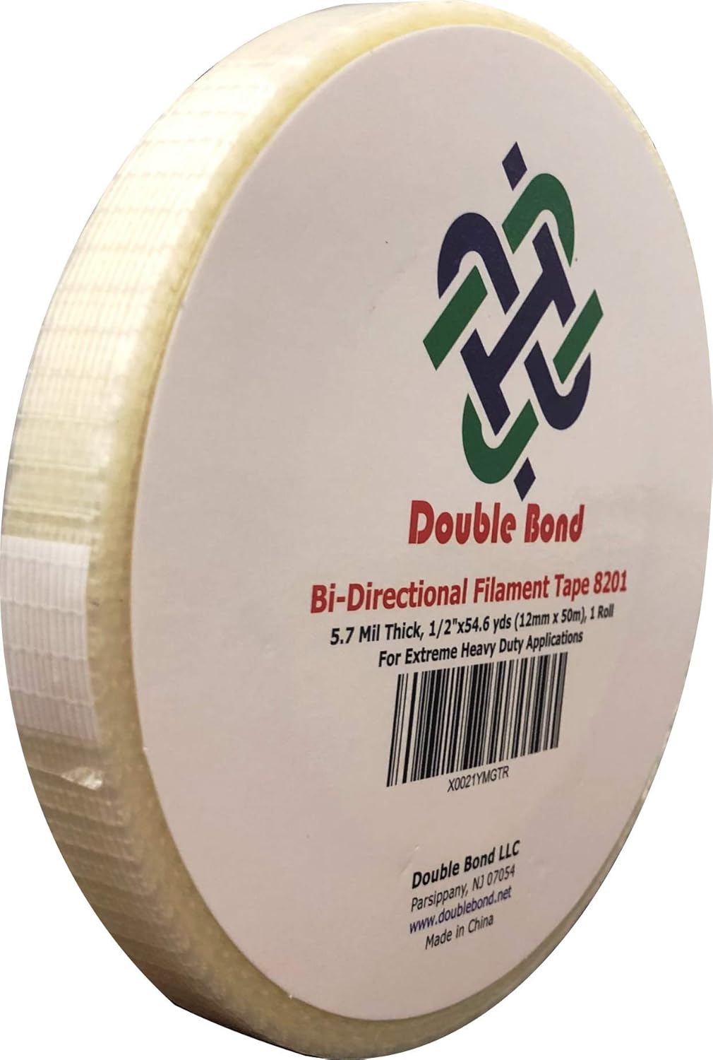 36 Roll 1" x 54.6 yds (24mm x 50m) Bi-Directional Fiberglass Reinforced Filament Tape, Strapping Tape, for Heavy Duty Packing, Steel Bundling, Wrapping, Palletizing