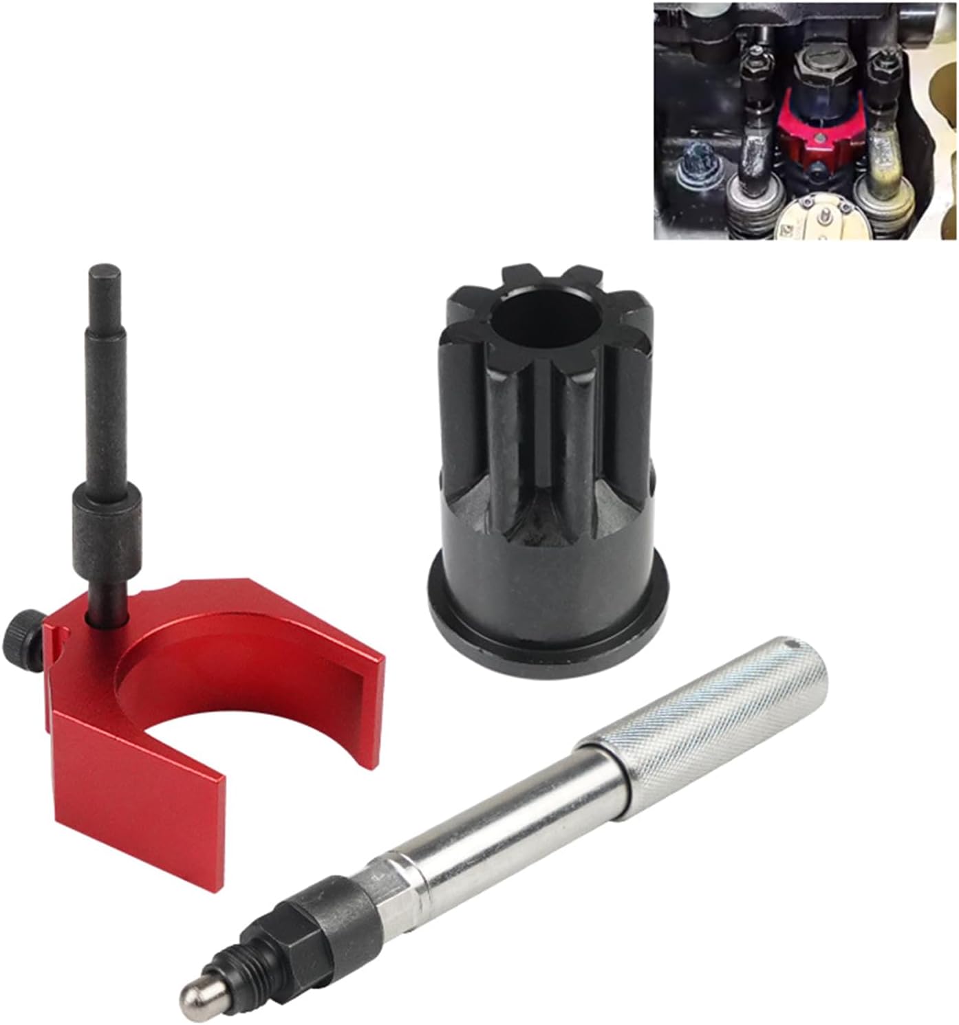 Heavy Duty 3406E Timing Pin & 9U-7227 Adapter Gauge Tool Set With Multifunction Engine Barring Socket Engine Timing Tool Kit