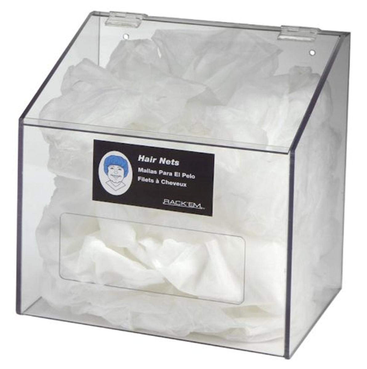 Horizon 5120-W Heavy Duty Plastic Hair Net/Beard Cover/Shoe/Arm Sleeve Cover Dispenser with Clear Lid, 12" Width x 14" Height x 8" Depth, White