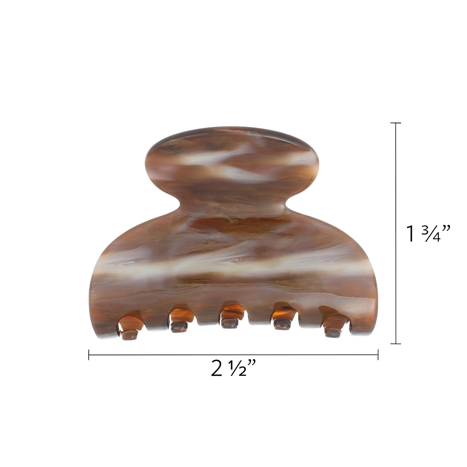 France Luxe Small Hair Clip for Women, Couture Claw Clip, Strong Grip, Lightweight Comfort, Damage-Free French Design, Ideal for Half-Up Style, Caramel Horn - Image 2