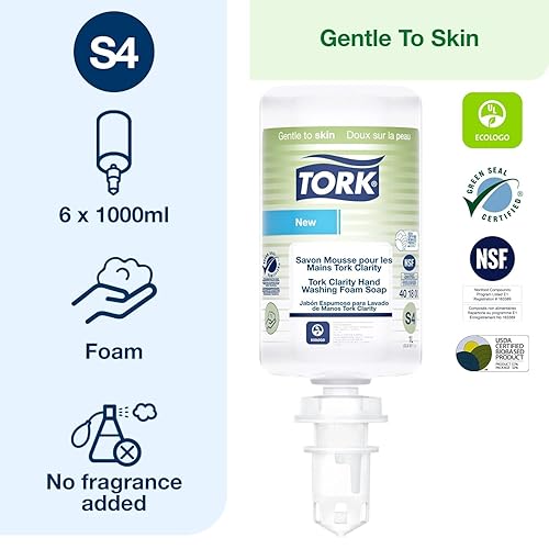 Miniatura 4 de Tork Espuma de jabón de manos Clarity S4, el 99% de los ingredientes son de origen natural, 6 x 1L, 401800