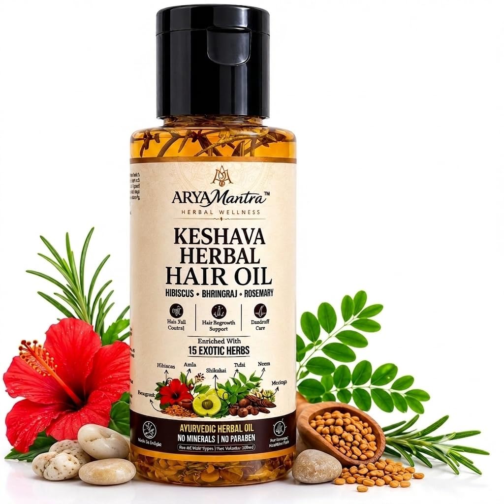 Keshava Herbal Hair Oil 100ml | Ayurvedic Hair Oil with Hibiscus, Bhringraj, Moringa, Amla & Neem | Helps Reduce Hair Fall, Nourishes Scalp & Supports Healthy Hair Growth-image-16