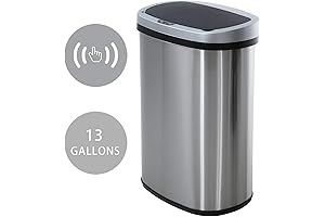 HCB Teco de Basura Automático para Cocina de 13 Galones 50 Litros de Acero Inoxidable