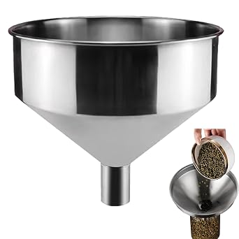 Stainless Steel Funnel Large Metal Funnels for Kitchen Use Filling Bottles, Kitchen Funnel with 4.2cm Outlet, Can be Used to Transfer Oils, Spices, and Powder mixes