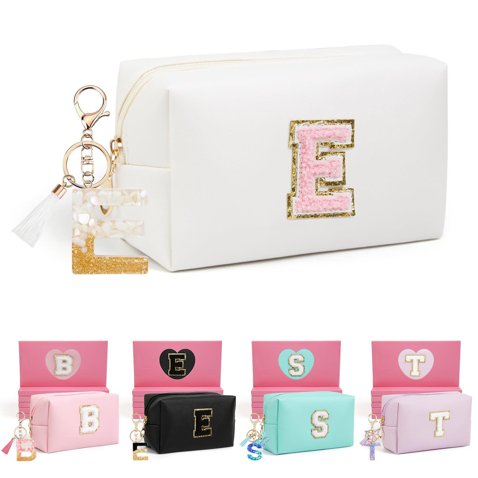 AIBFRID Birthday Gifts for Women Her,Travel Cute Makeup Bag,Large Capacity Cosmetic Bags for Women Makeup Pouch PU Leather Waterproof Cosmetic Bag (E,