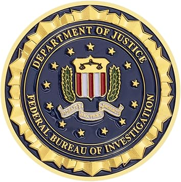 Department of Justice Federal Bureau of Investigation Souvenir Challenge Coin Collectible Coins Commemorative Graduation Gifts Gold Plated