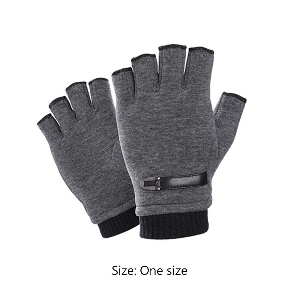 MILEVO Guantes, Guantes Térmicos, Guantes sin Dedos Invierno Cálido Medio Dedo Manopla Guantes de Trabajo Unisex for Hombre Térmico Ciclismo Moto Correr Al Aire Libre Negro